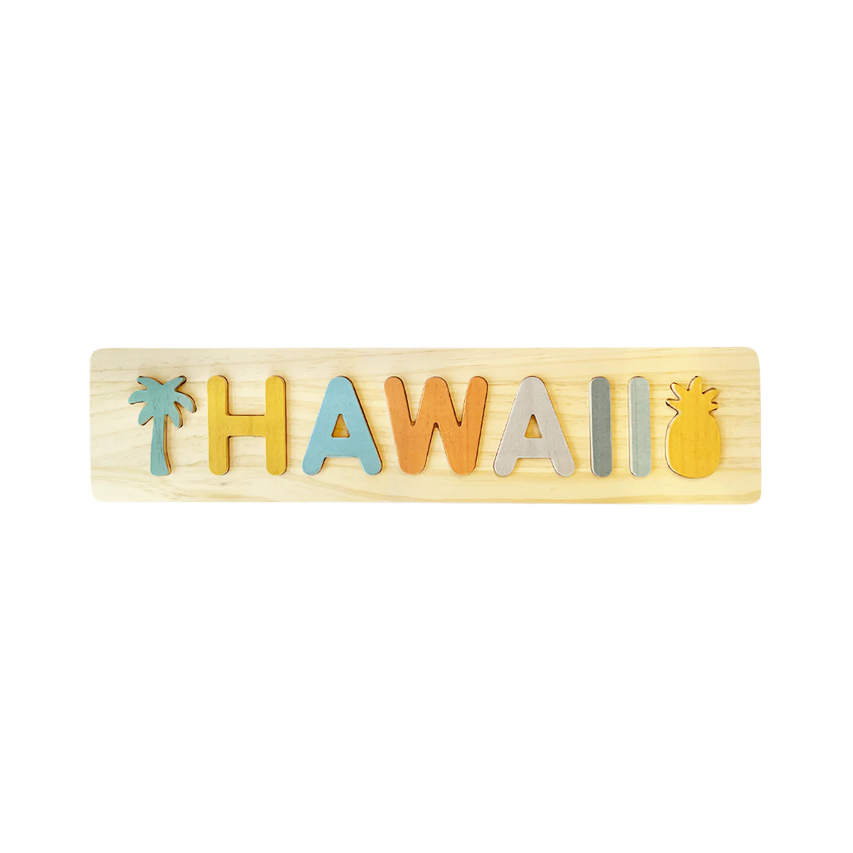 Hawaii Wooden Puzzle, Palm Tree and Orange Island