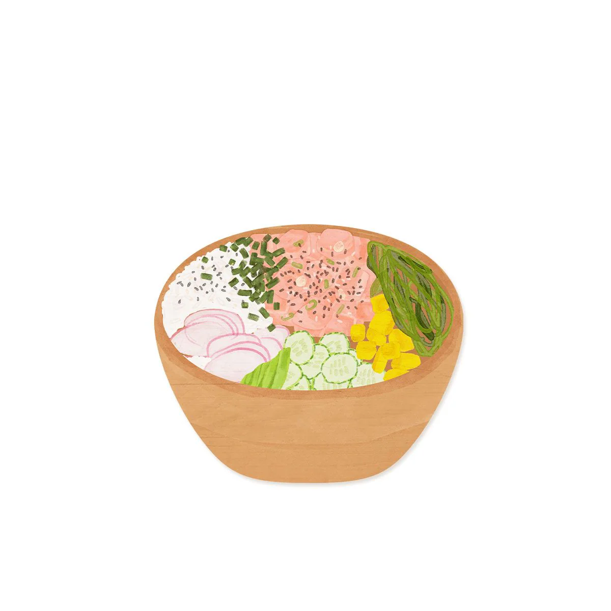 Hawaiian Poke Bowl Wood Shape