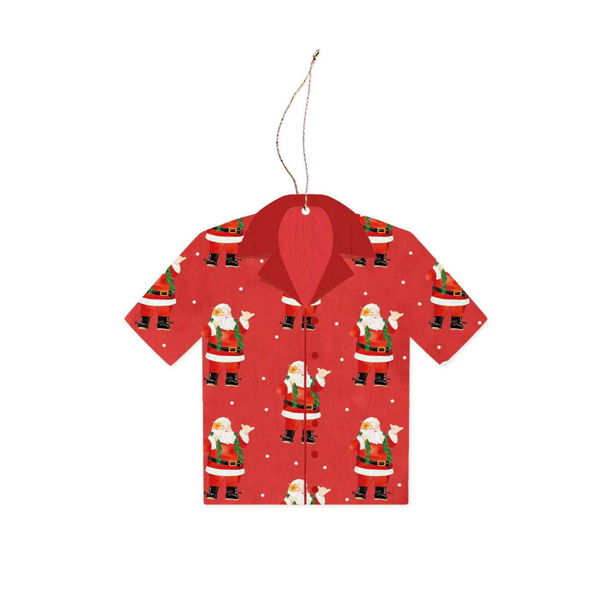 Hawaiian Shirt Red Santa Ornament