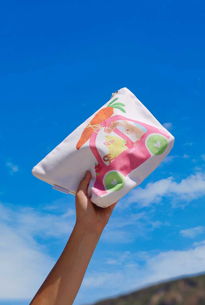 Heart Chick and Bunny Cosmetic Bag, Large - Image 2
