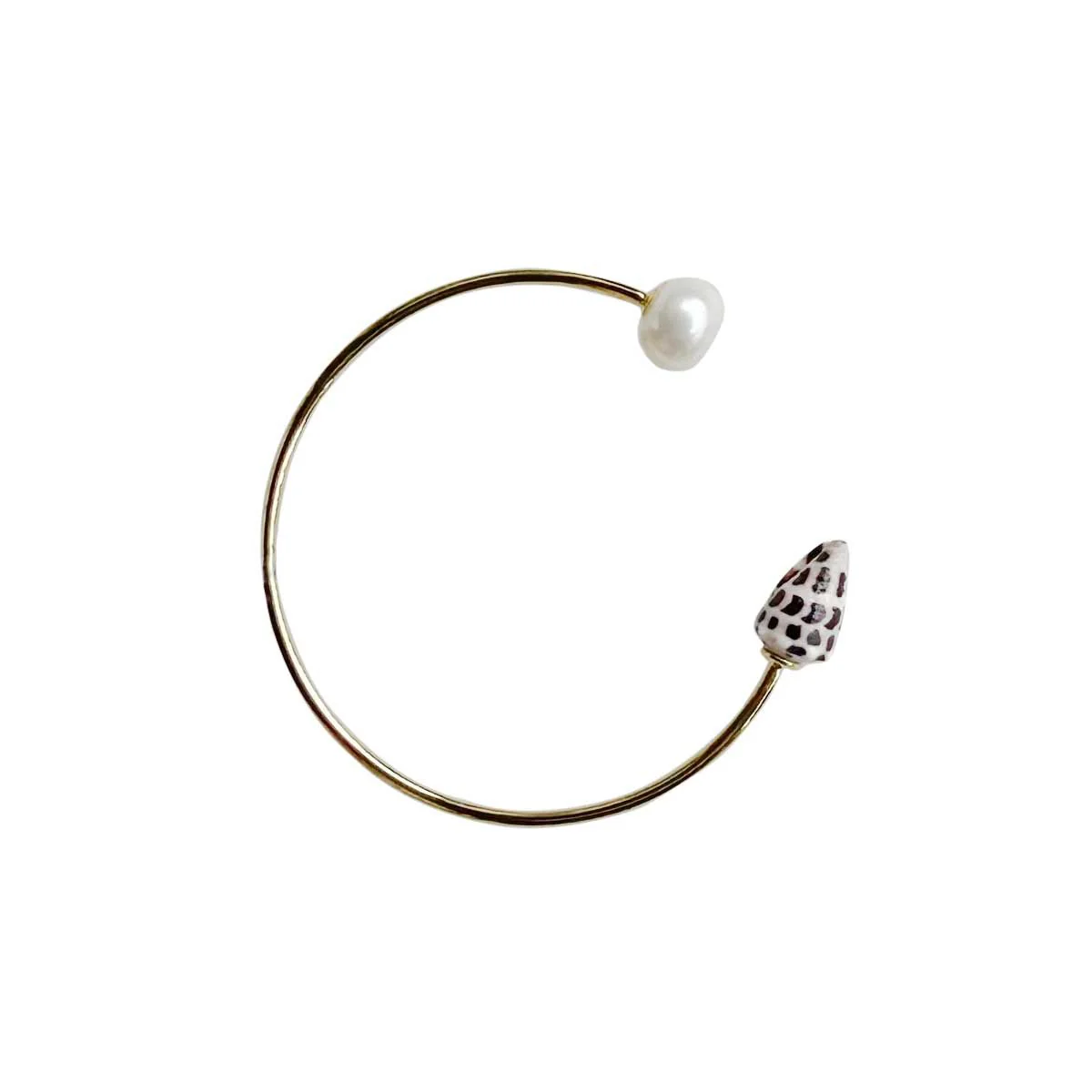 Hebrew Dark Shell and Pearl Charm Bracelet, Asstd