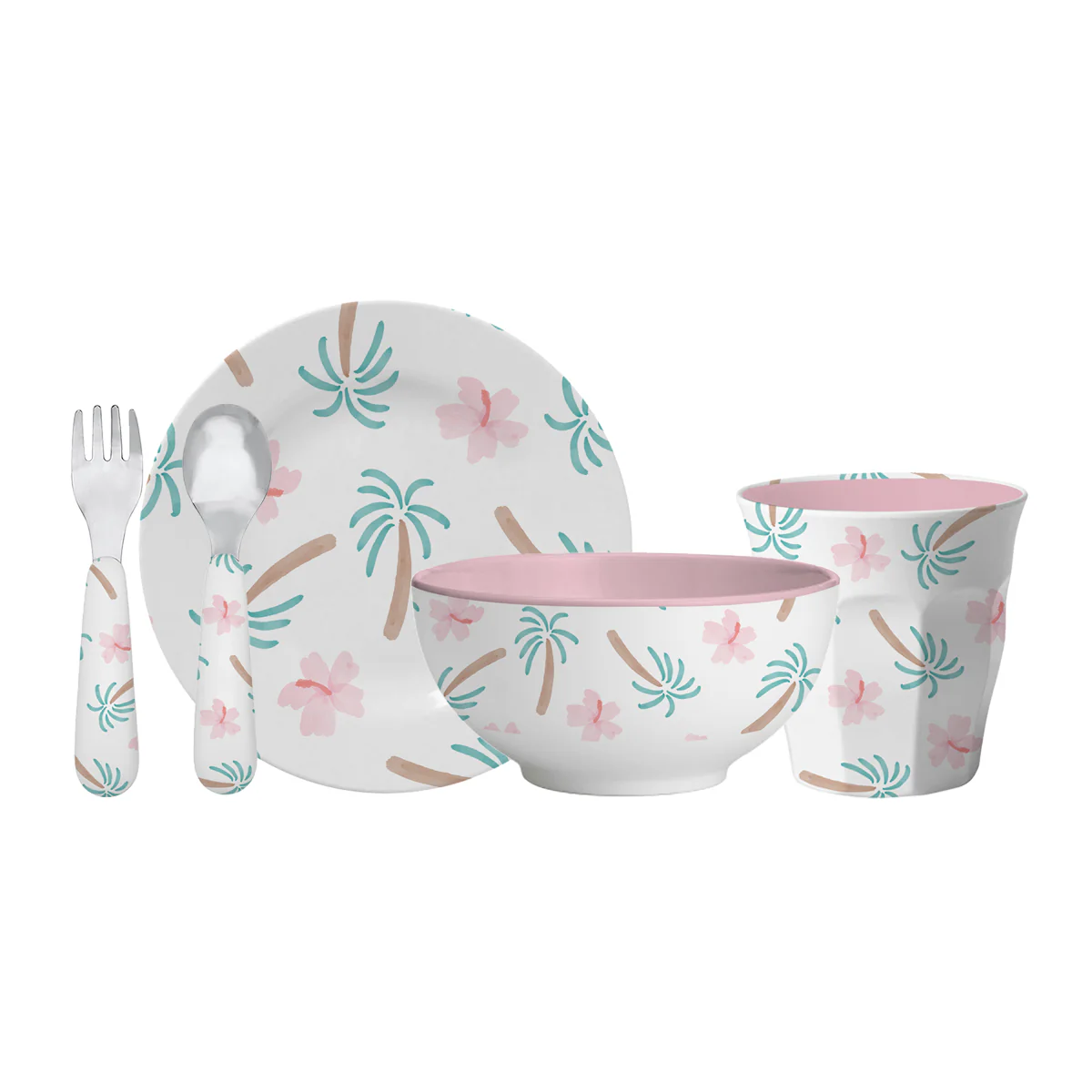Hibiscus and Palms Melamine Tableware