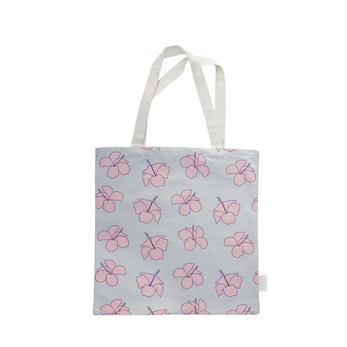 Hibiscus Baby Blue Tote - Image 3