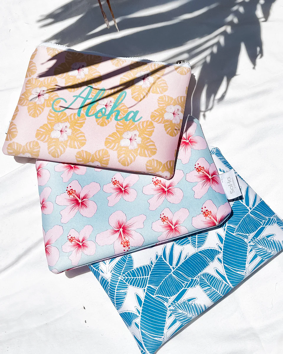 *Hibiscus Branches Neoprene Zipper Tote - Image 2
