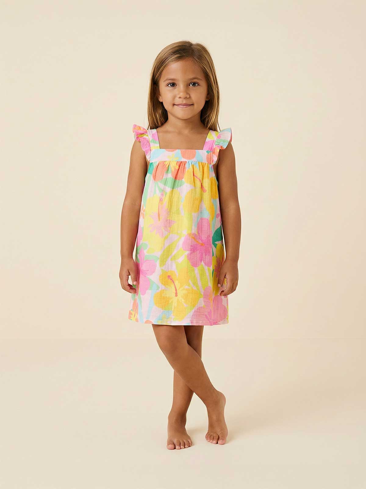 Hibiscus Sunset A-Line Dress - Image 3