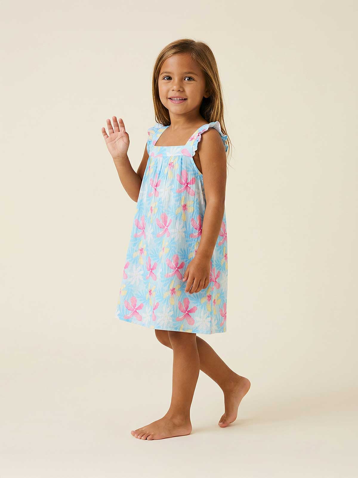 Island Flowers A-Line Dress - Image 3