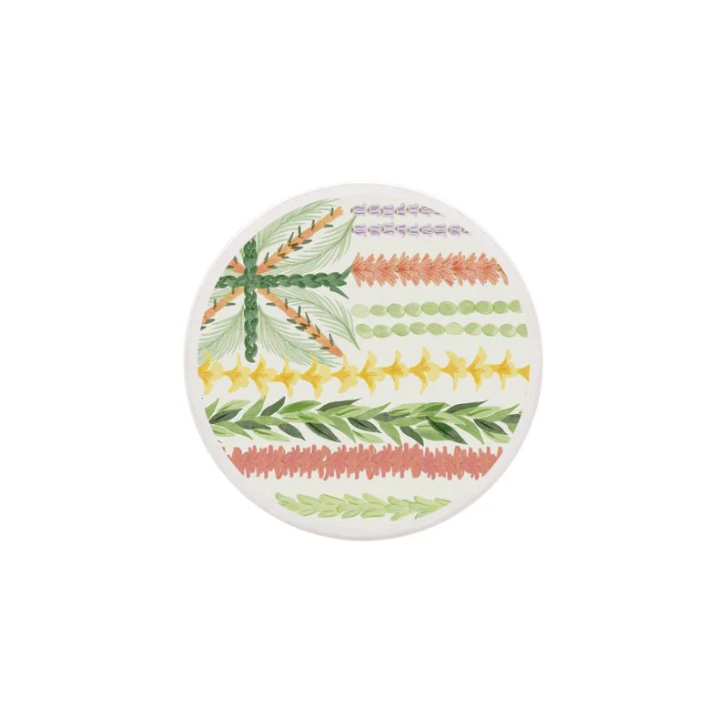 Island Roots Round Ceramic Coaster