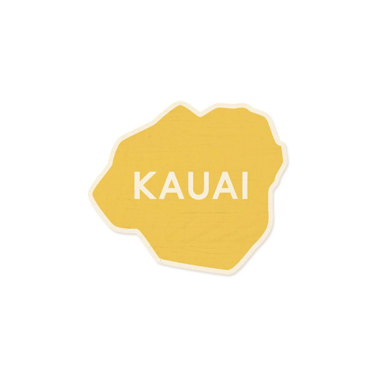 Kauai Map Wood Shape, Yellow