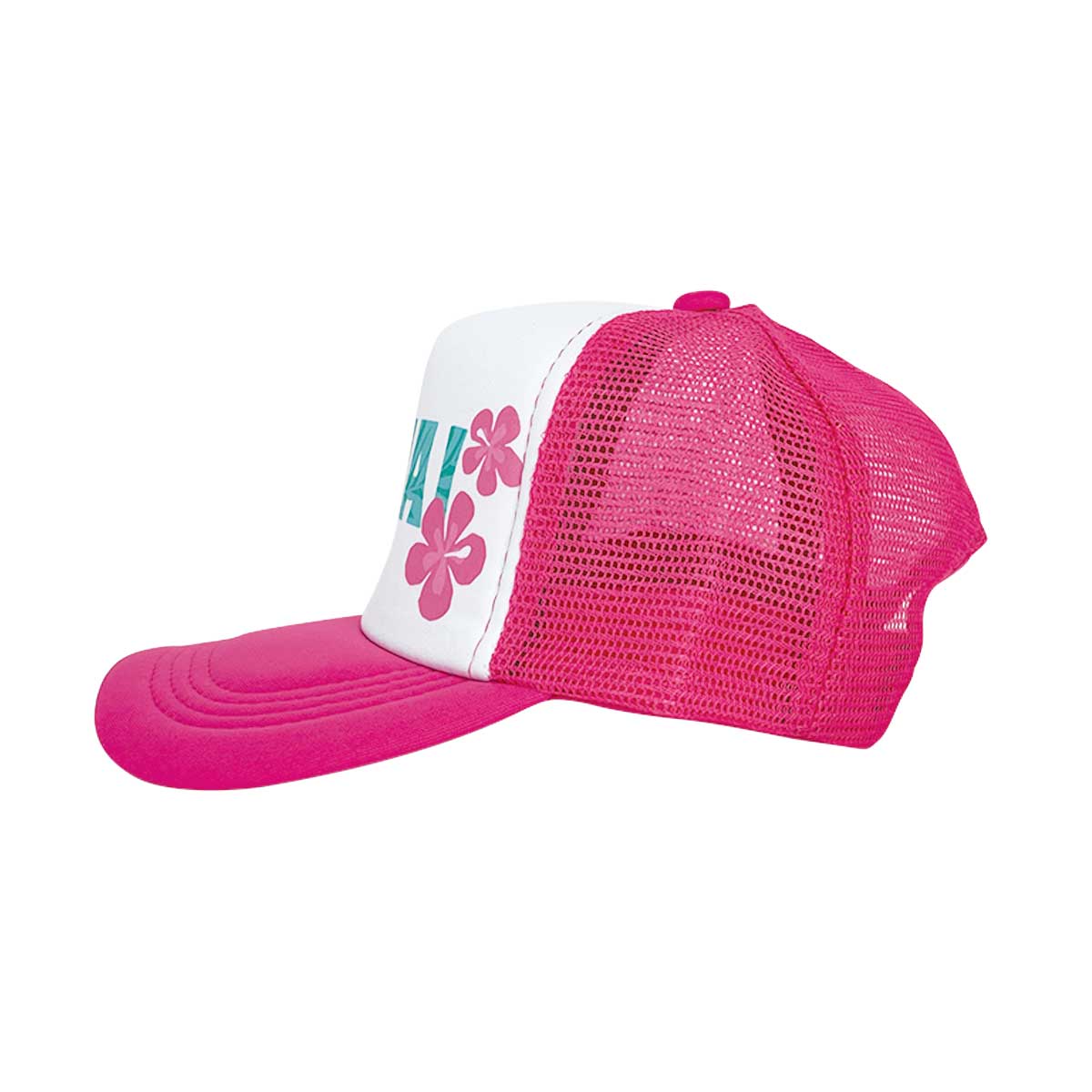 Kauai Typography Green and Floral Trucker Hat - Image 3