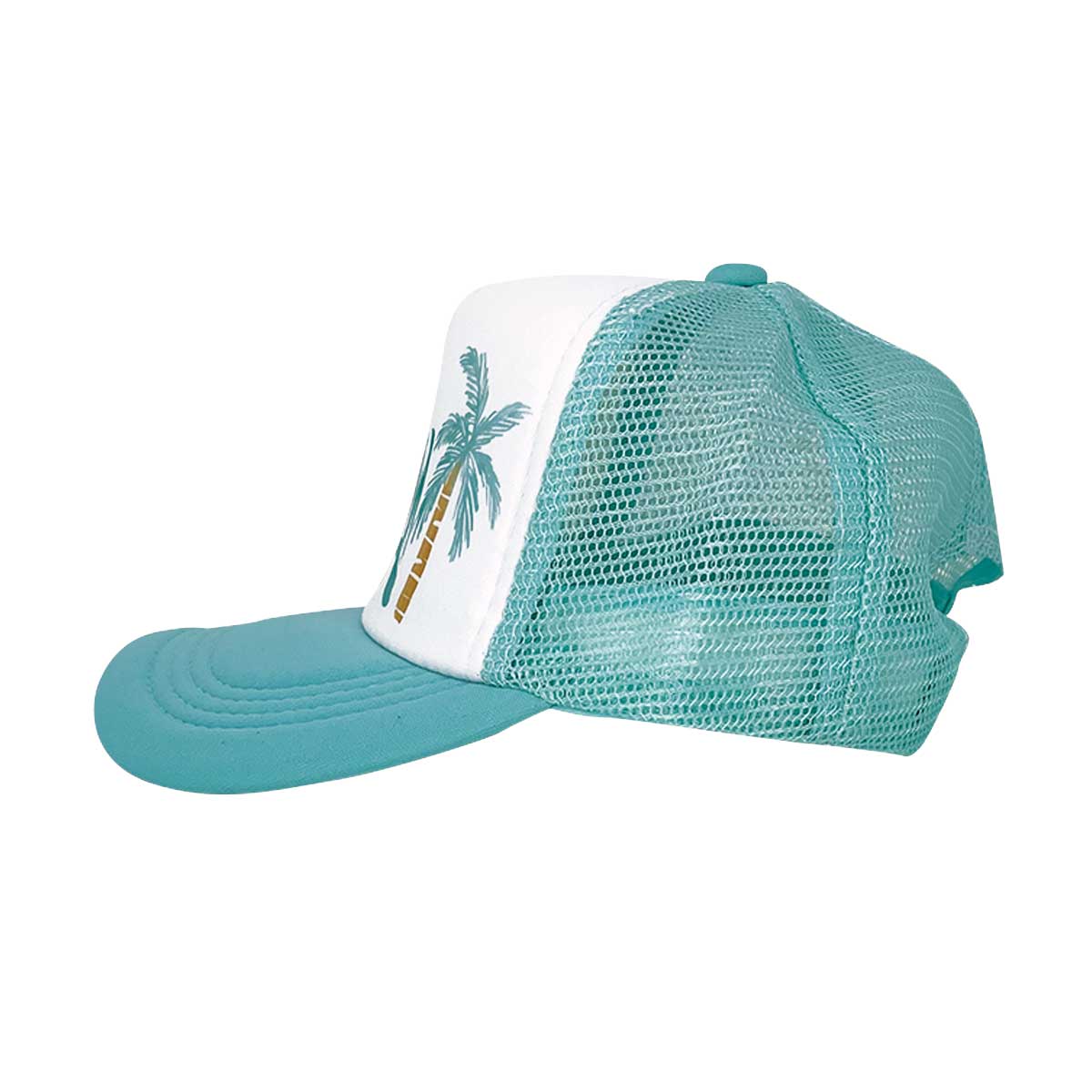 Kauai with Palm Tree Typography Keiki Trucker Hat - Image 3