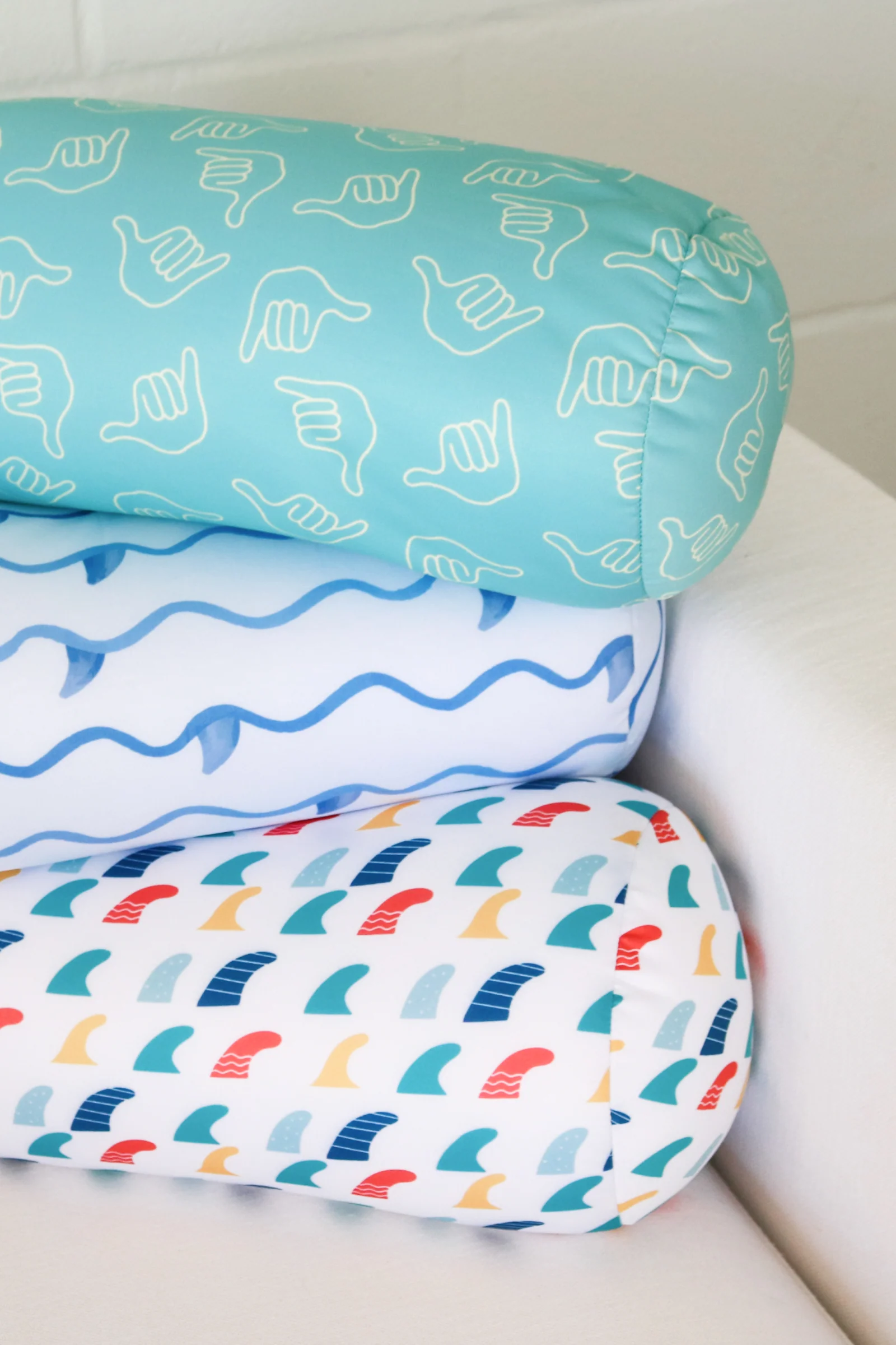 Waves and Shark Fins Keiki Roll Pillow - Image 2