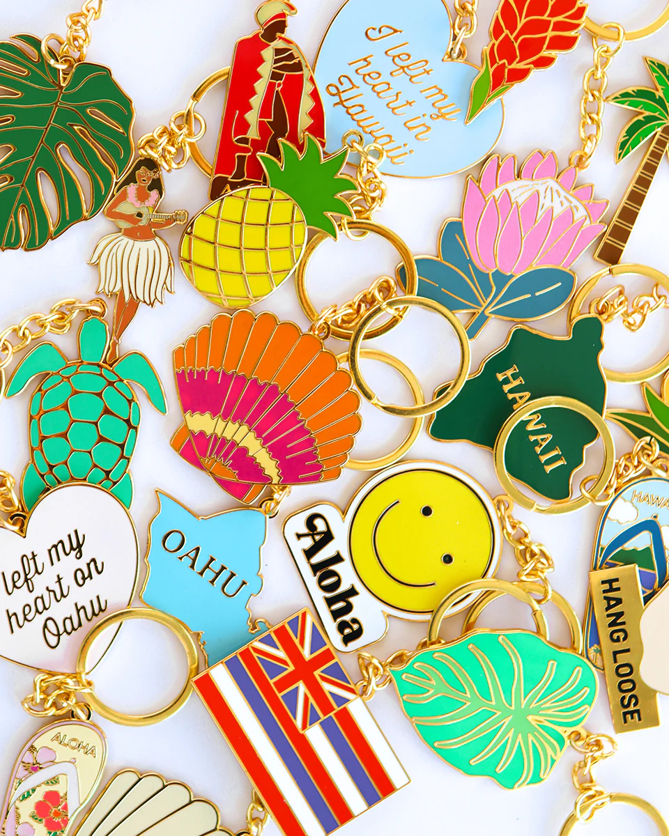 Left My Heart on Oahu Enamel Keychain - Image 8