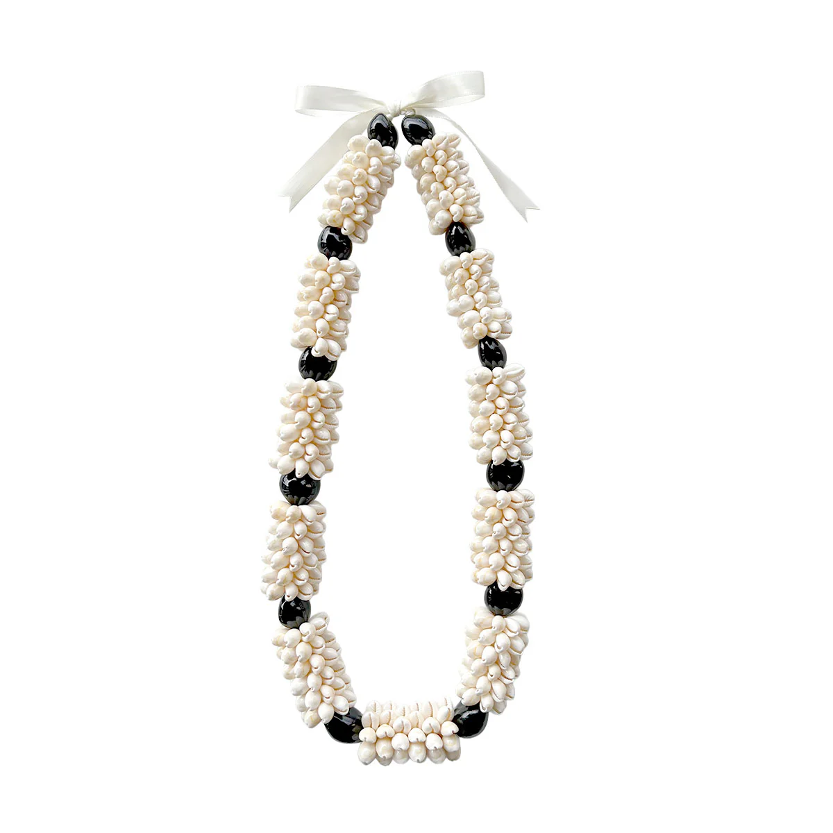 Lei Kuikui Nut Yellow Cowrie Shell Necklace, Large