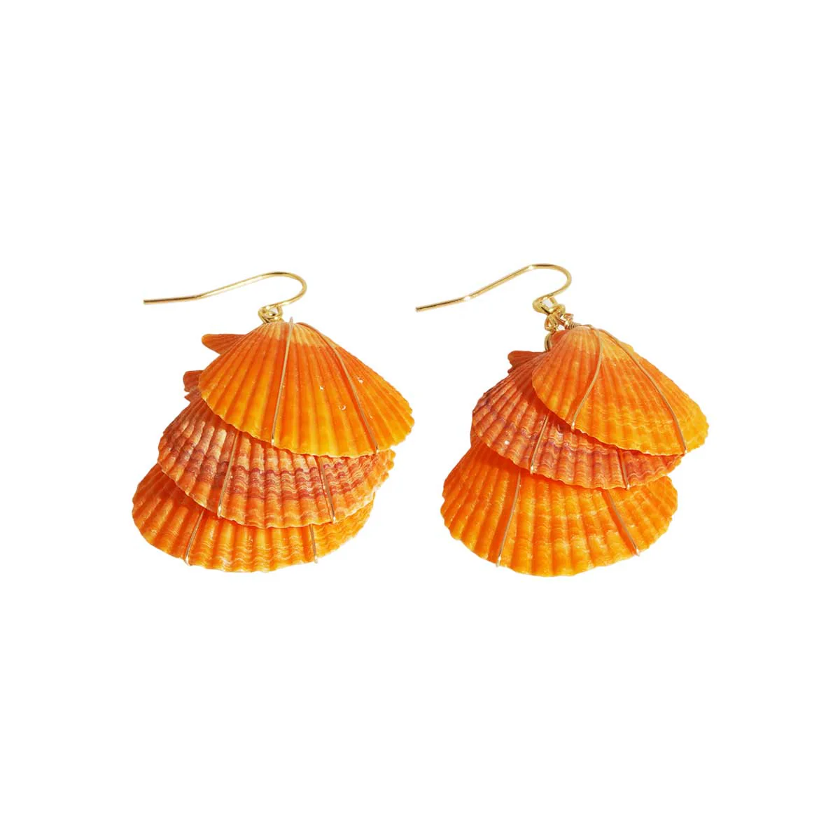 Manini Scallop Trio Earring, Gold