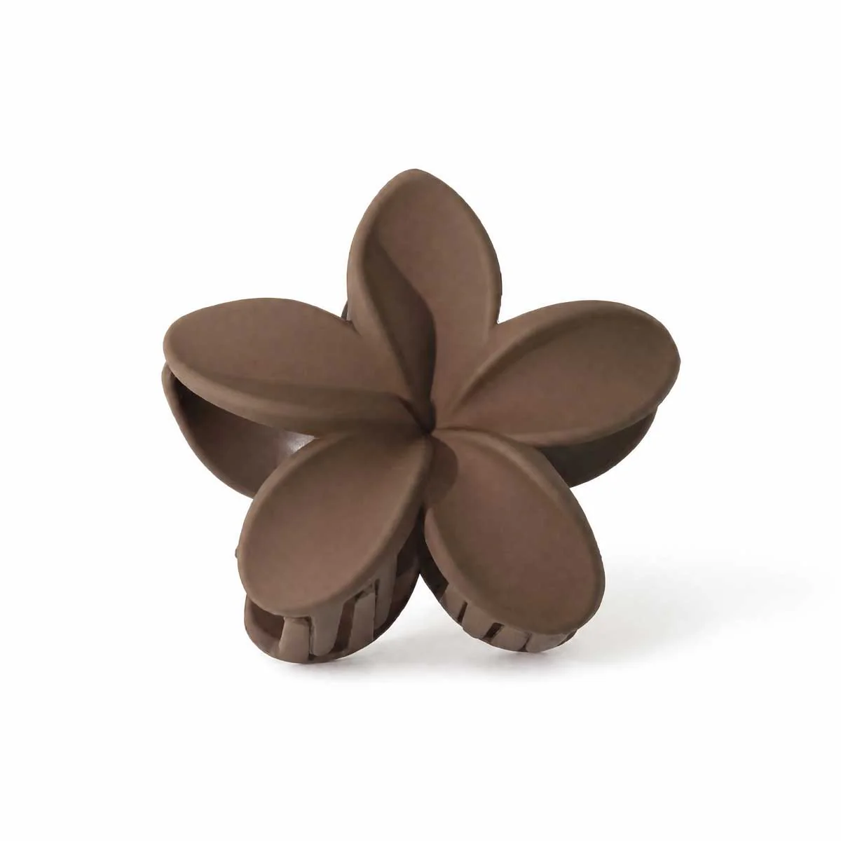 Matte Finish Plumeria Hair Claw Clip, Brown