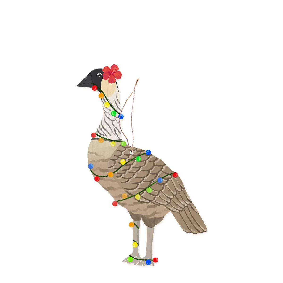 Mele Nene Goose Hibiscus Lights Ornament