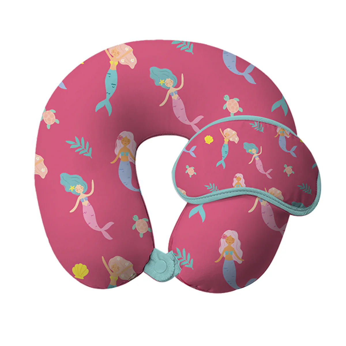 Mermaid Dreams Pink Keiki Neck Pillow & Eyemask Set of 2