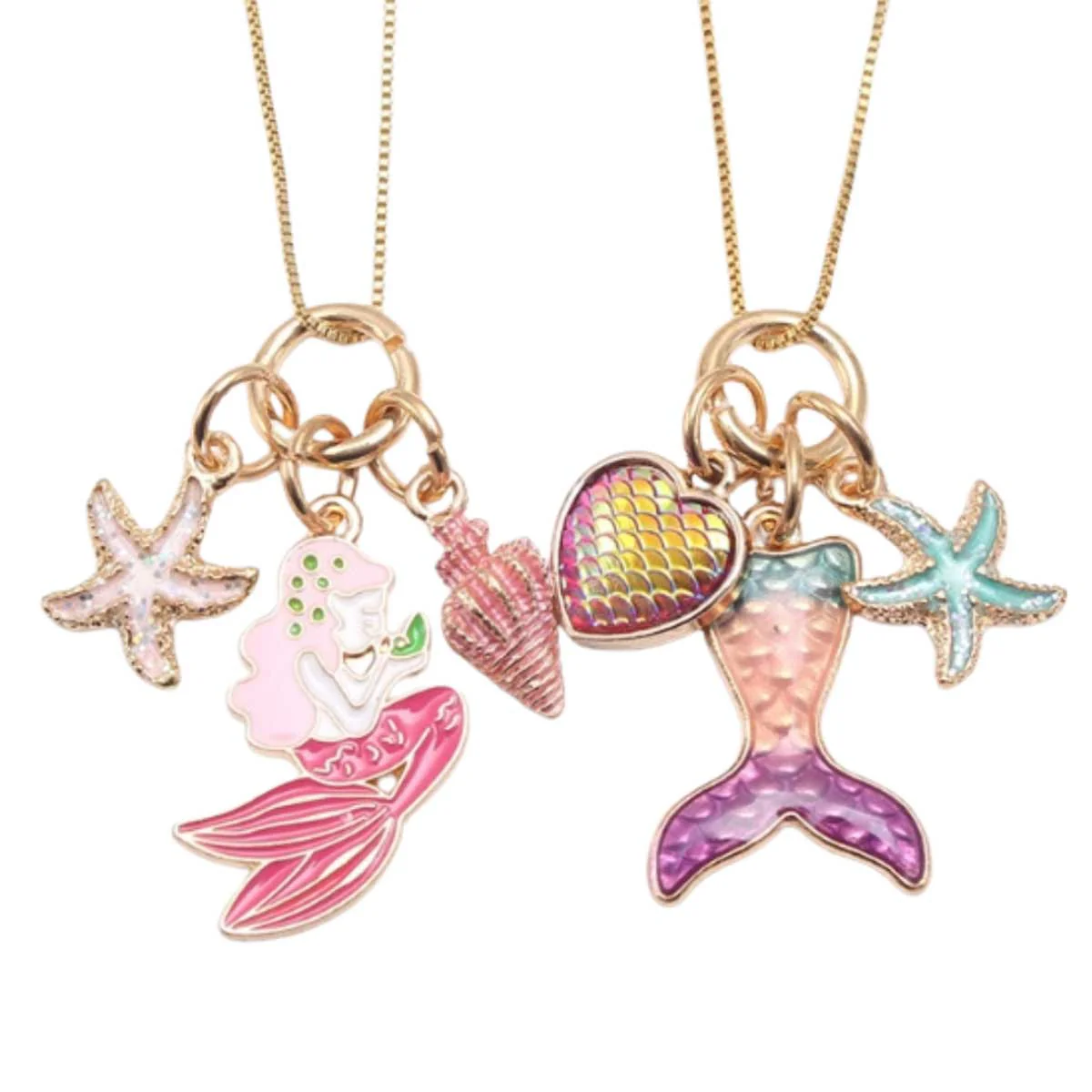 Mermaid Tail with Charms Necklace