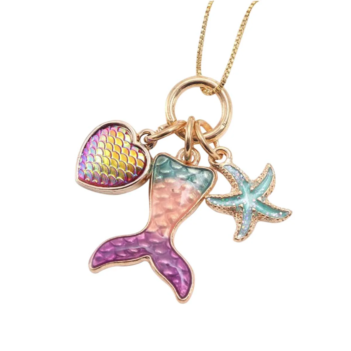 Mermaid Tail with Charms Necklace - Image 2