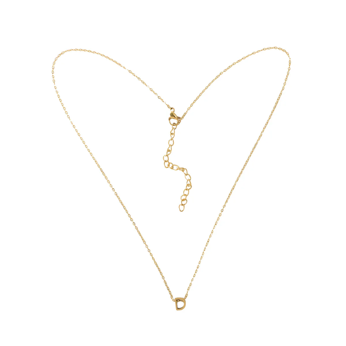 Mini Letter Necklace, Gold - Image 4