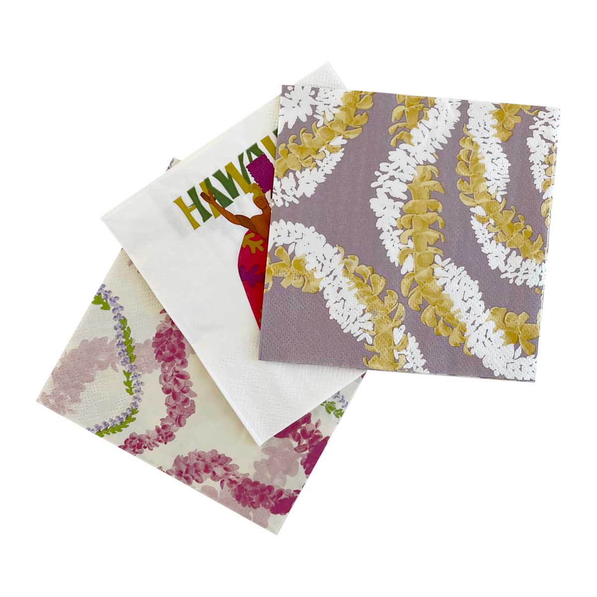 Mixed Purple Lei Cocktail Napkins - Image 2