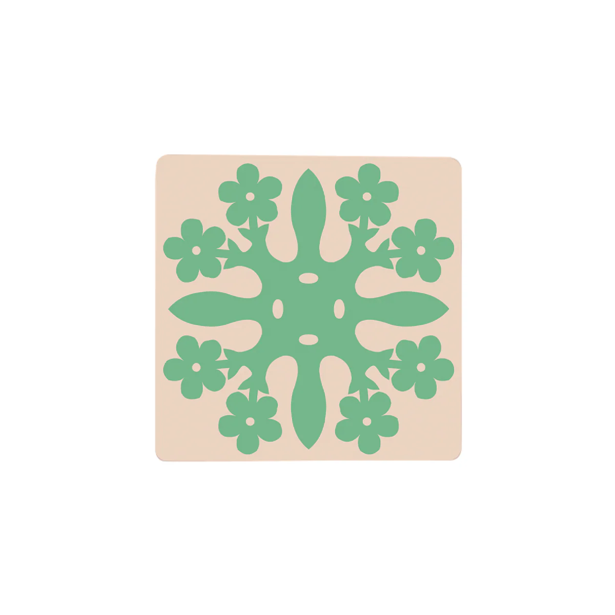 Modern Quilt Style J Ceramic Coaster