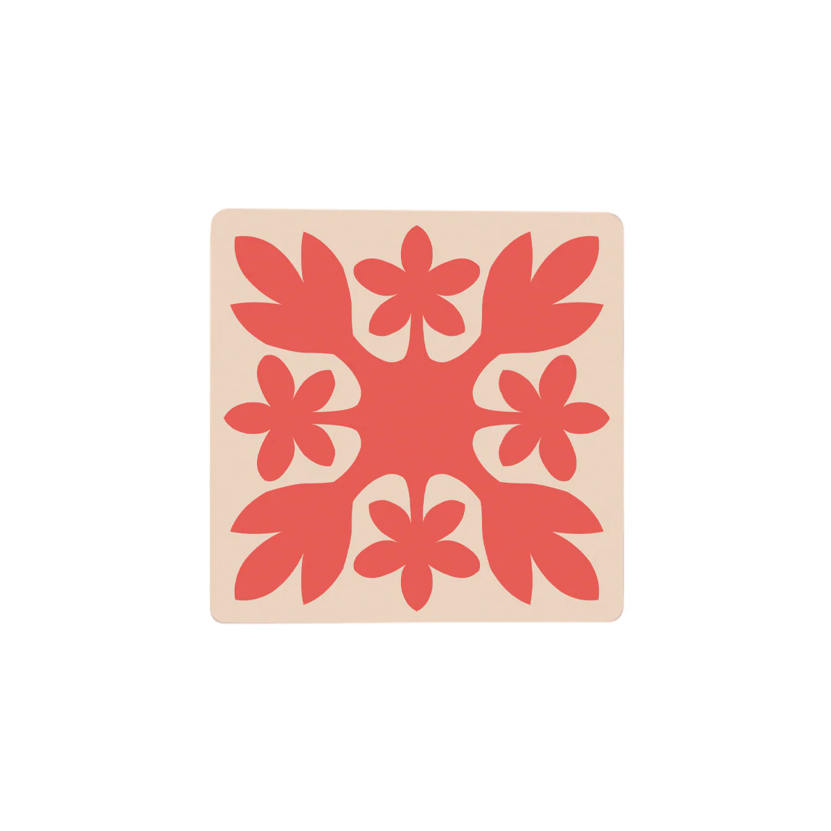 Modern Quilt Style K Ceramic Coaster
