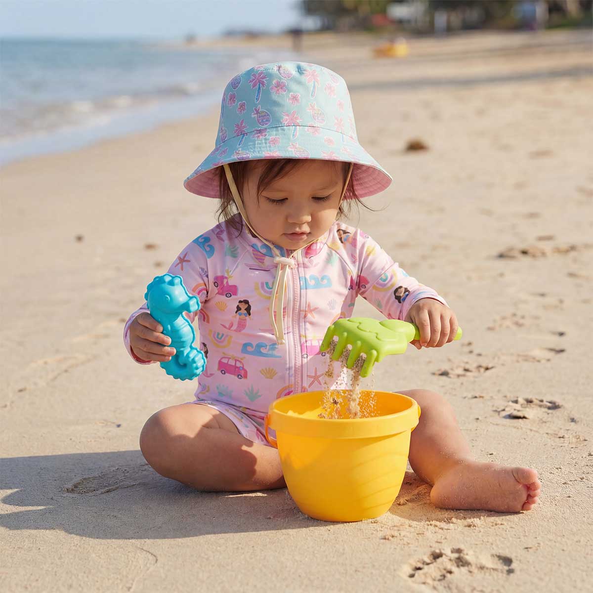 Mystic Ocean Pink Long Sleeve Baby Swimsuit - Image 2