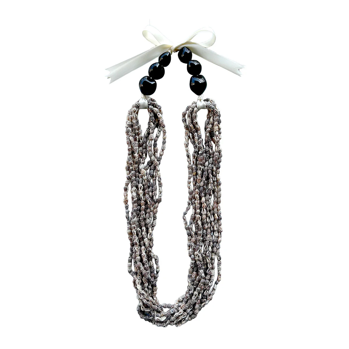 Nasa Shell Kuikui Necklace, Black/Brown