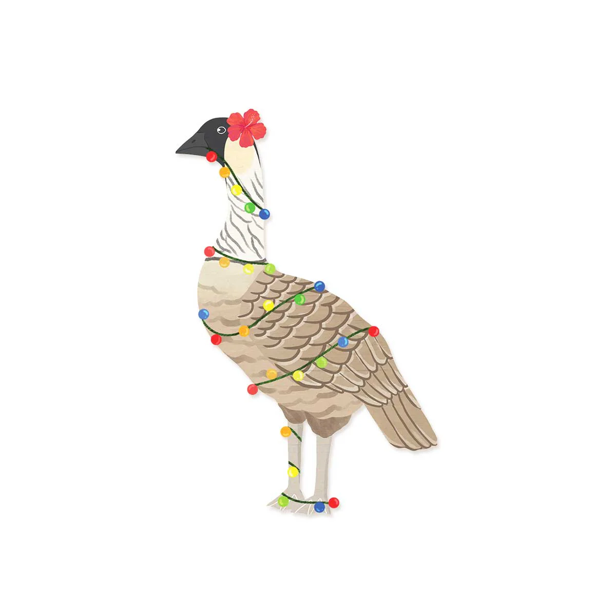 Nene Goose Hibiscus Lights Wood Shape