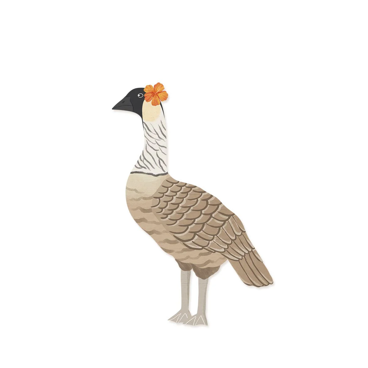 Nene Goose Hibiscus Wood Shape