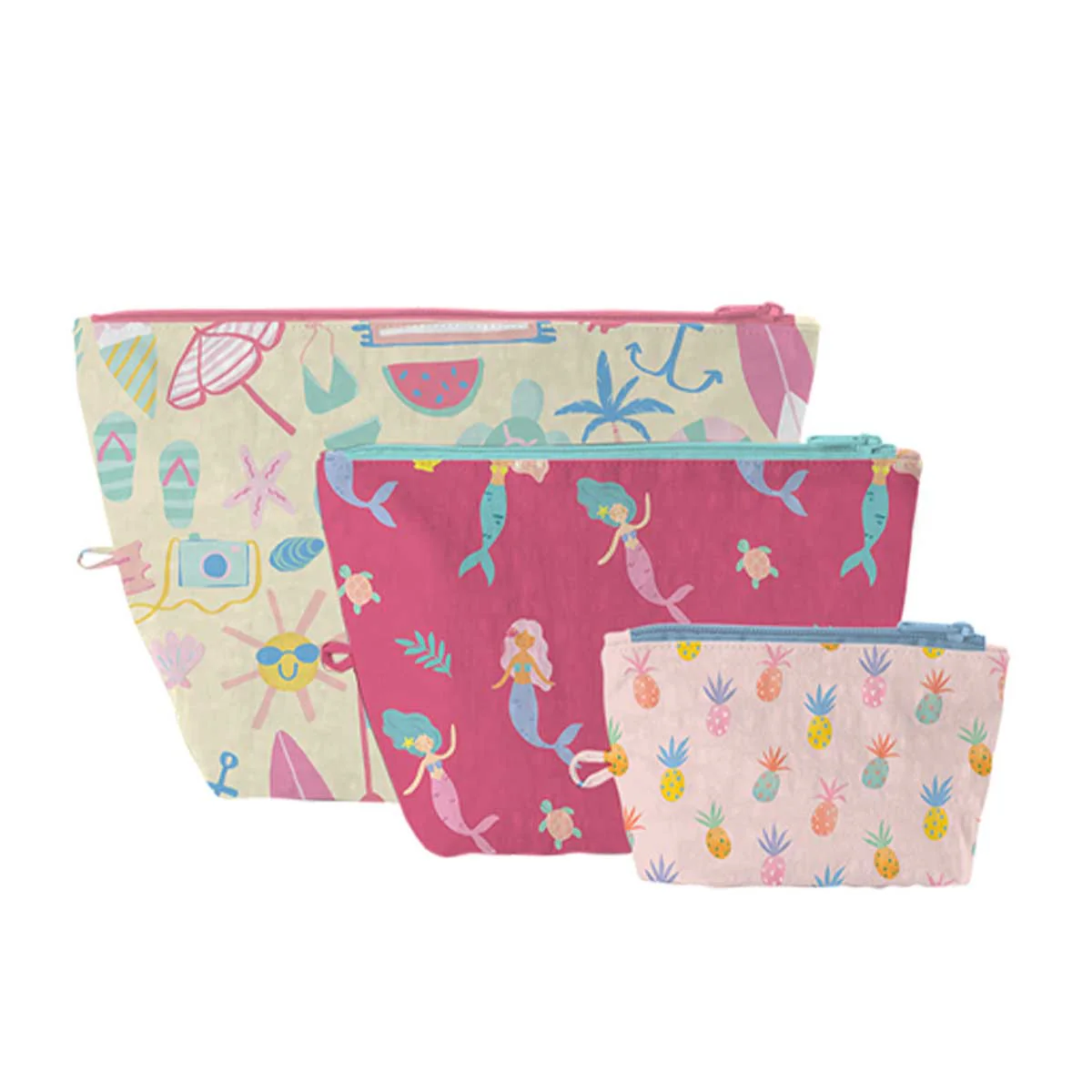 Ocean Princess Cosmetic Pouch, Set of 3