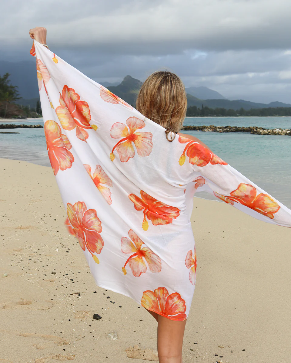 *Orange Hibiscus Pareo - Image 3