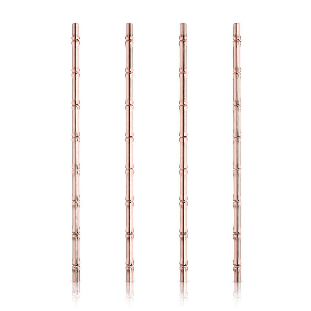 Pacific Bamboo Straws in Copper, Set of 4 - Image 2