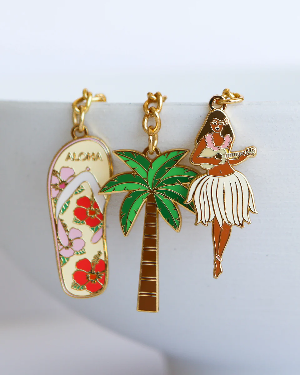 Palm Tree Enamel Keychain - Image 3