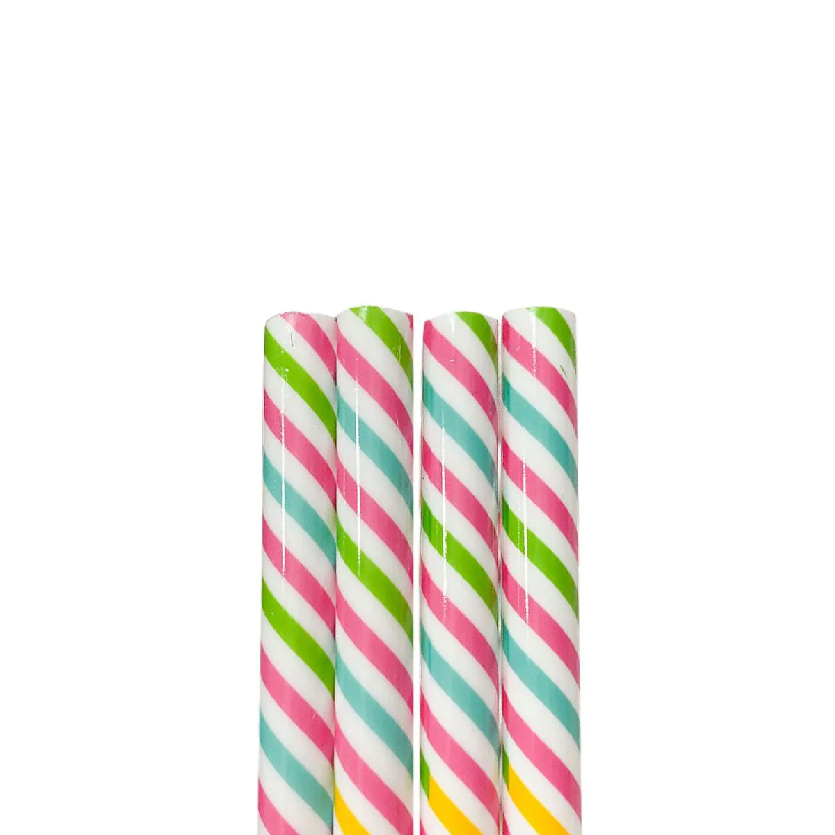 *Paper Straw Pack of 25, Thin Stripes Pastel Rainbow