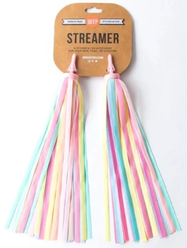 Pastel Rainbow Bicycle and Scooter Streamers