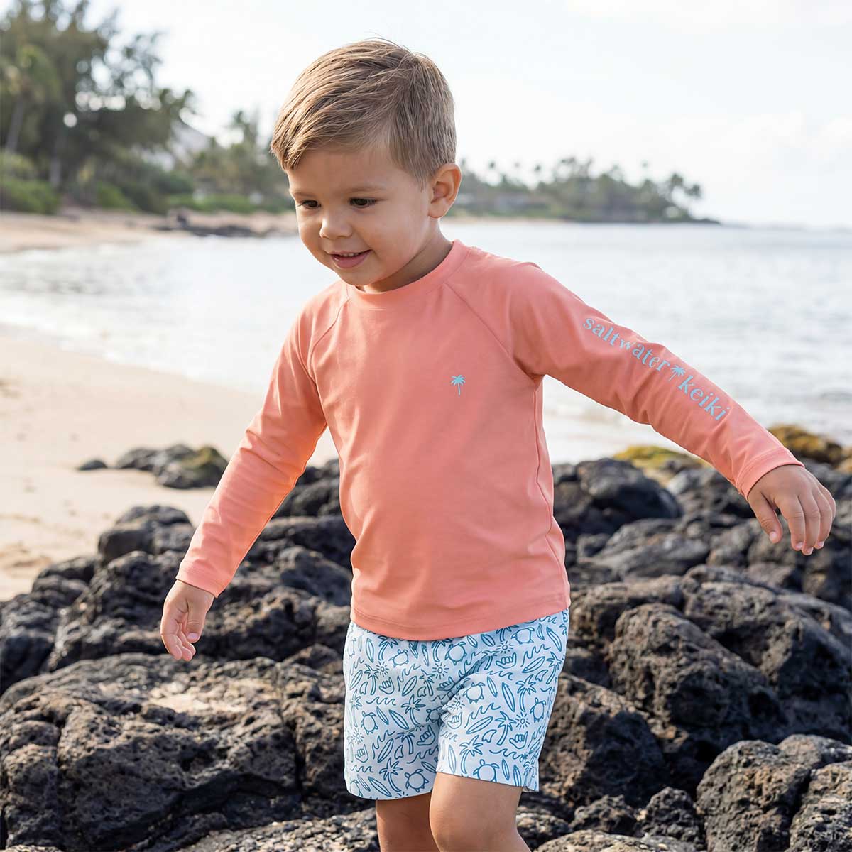Peach Saltwater Long Sleeve Rashguard - Image 3