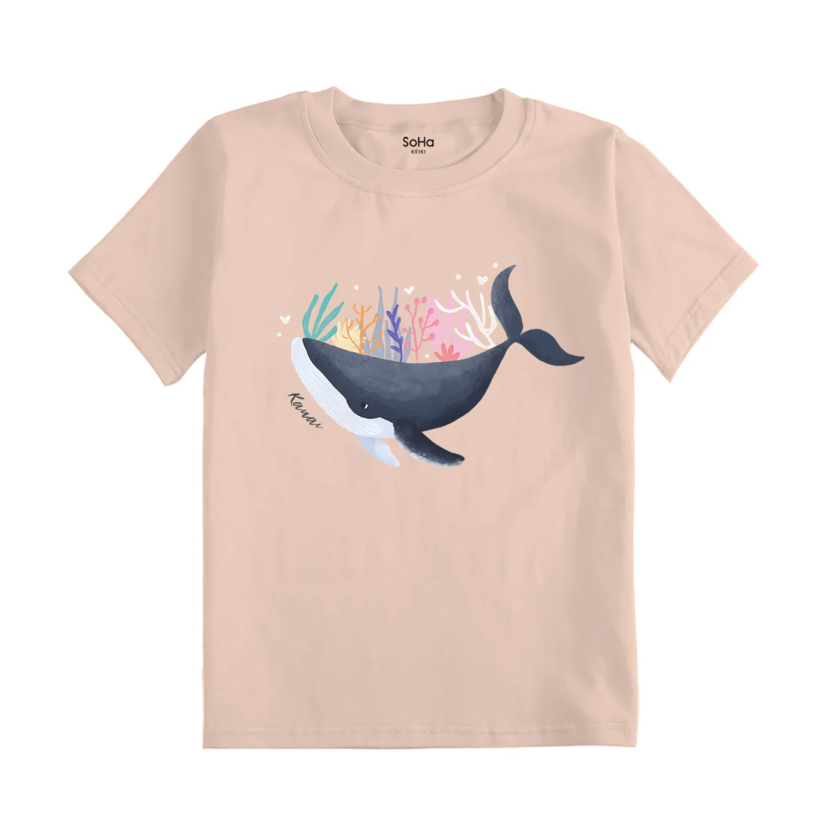 Peach Whale Kauai Keiki T-Shirt