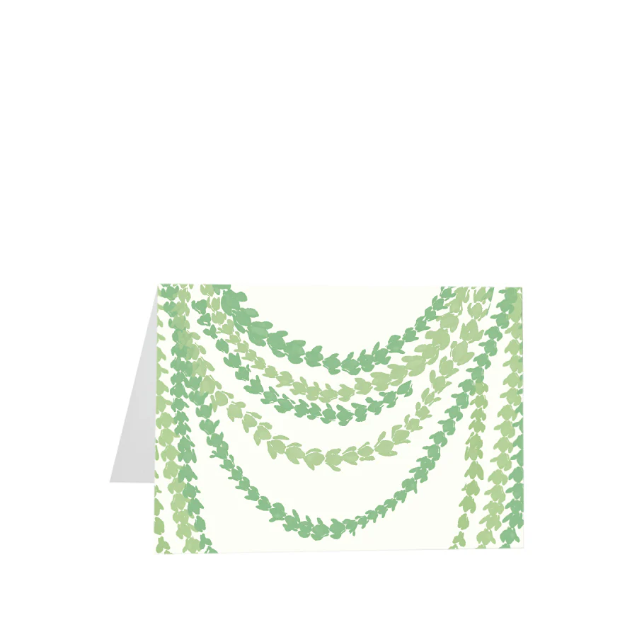 Pikake Mint Green Lei Greeting Card