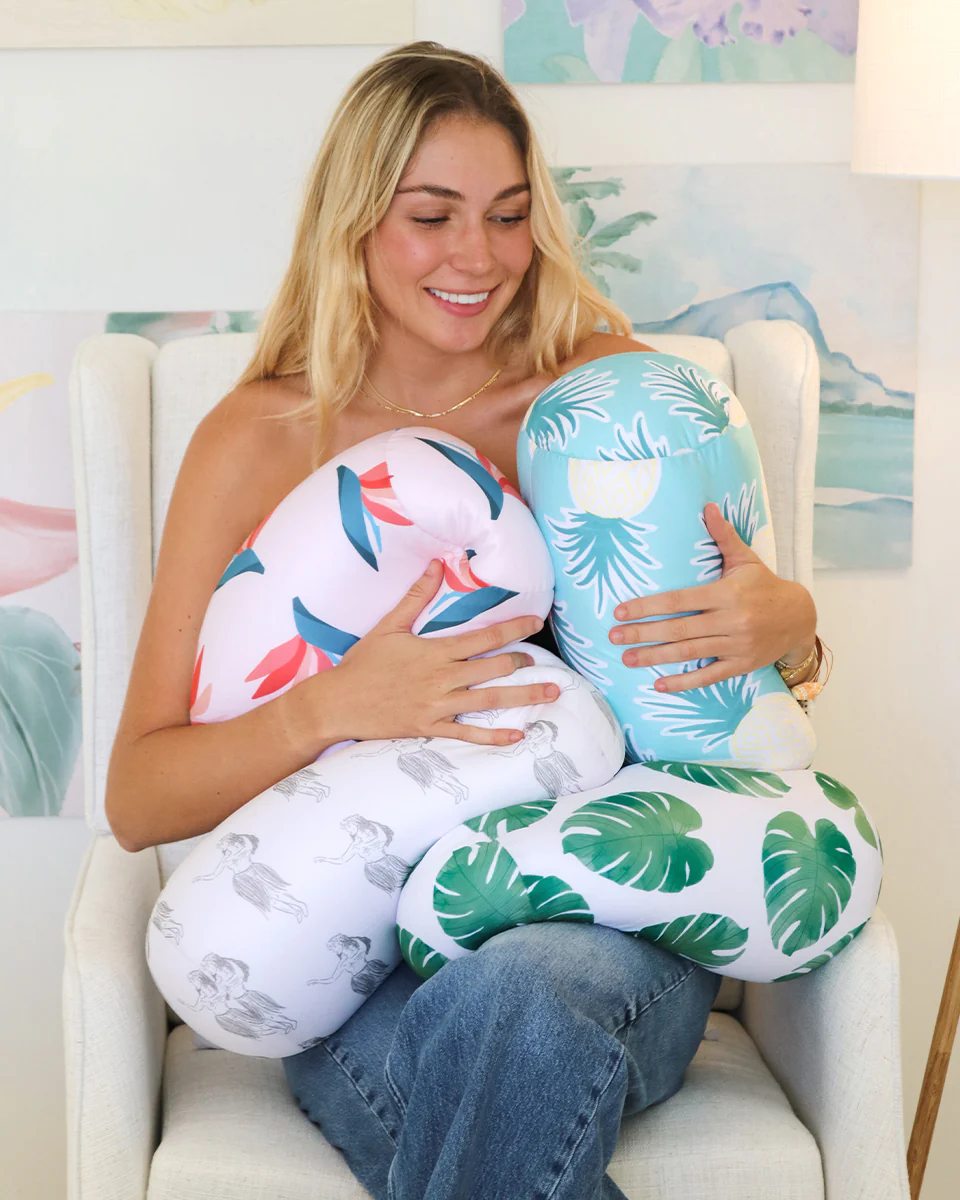 Green Monstera Roll Pillow - Image 2