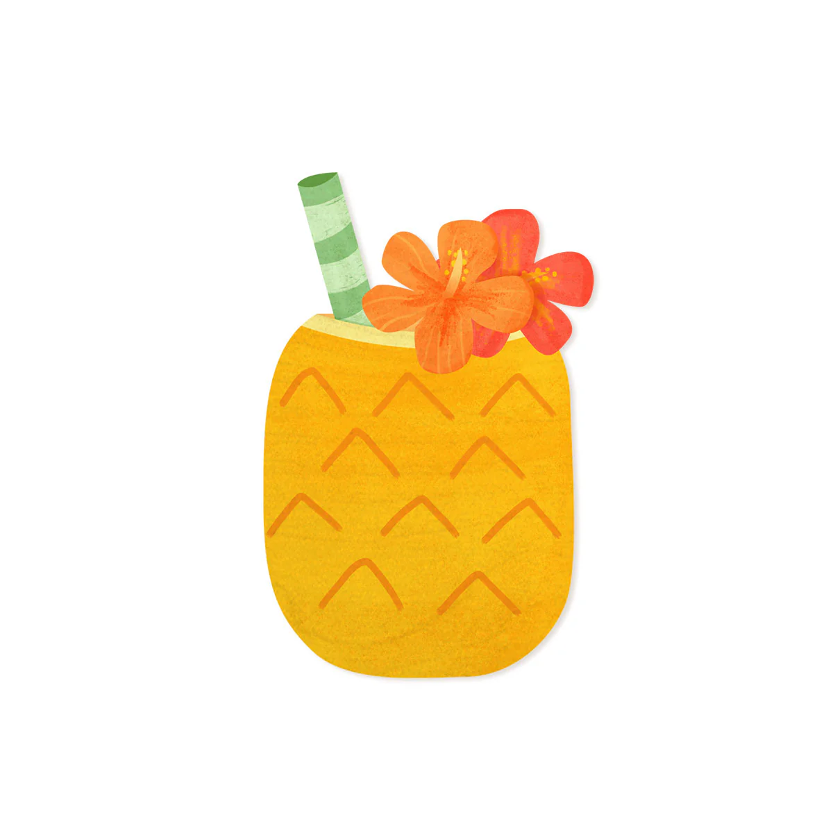 Pineapple Drink Wood Shape