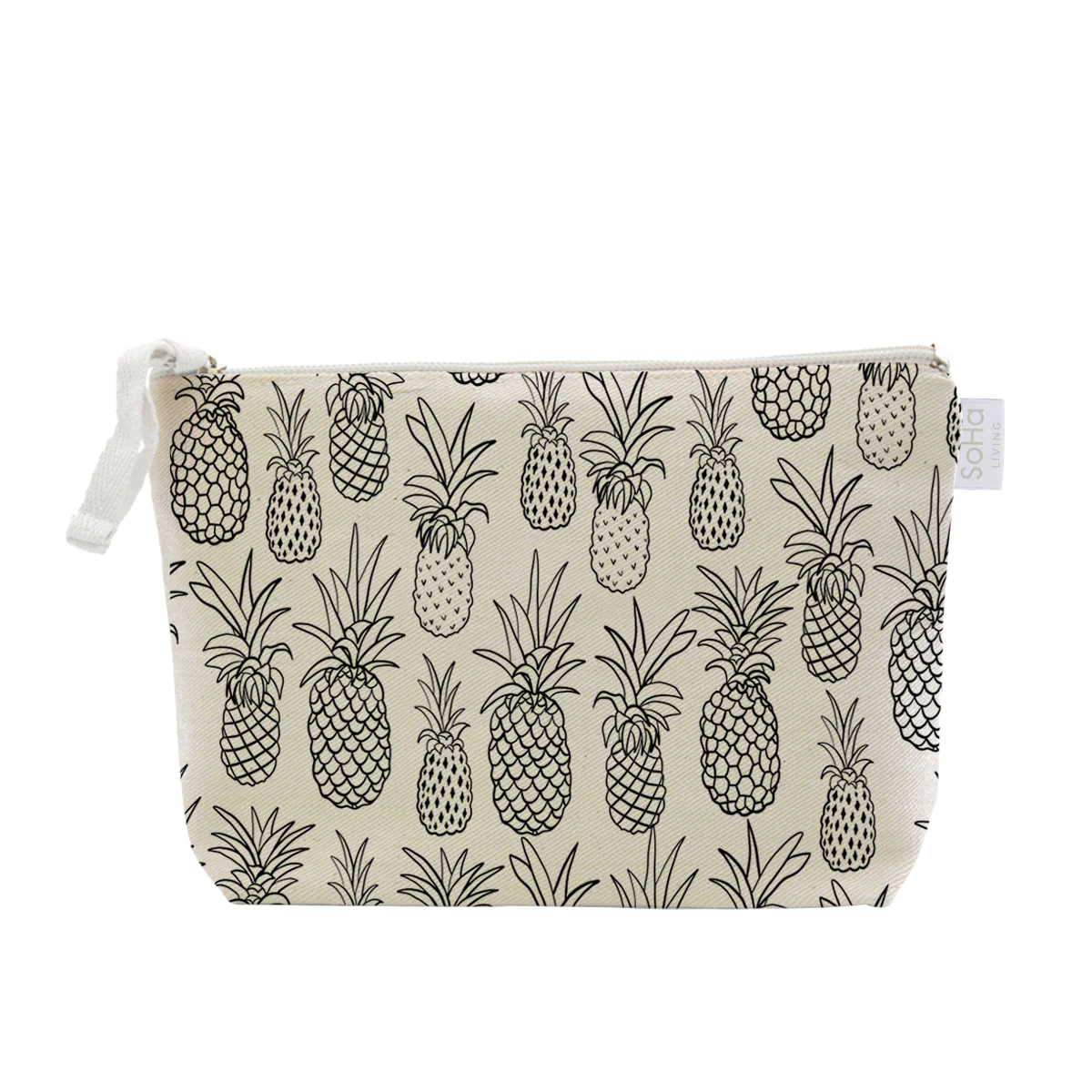 Pineapple Outline Cosmetic Bag, Large