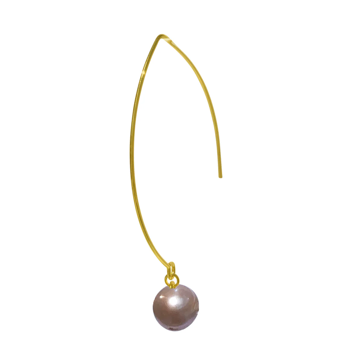 Pink Pearl Wire Drop Earrings - Image 2