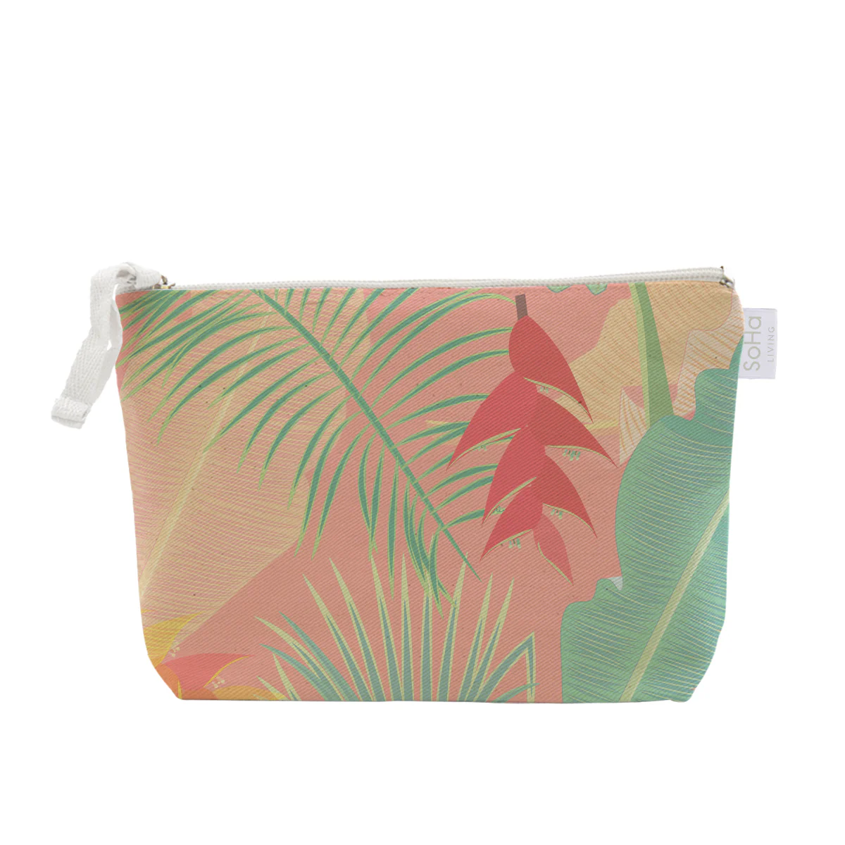 Pink Tropical Cosmetic Bag, Large