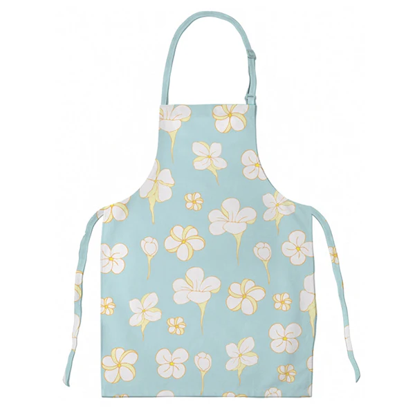 *Plumerias on Blue Adult Apron - Image 2