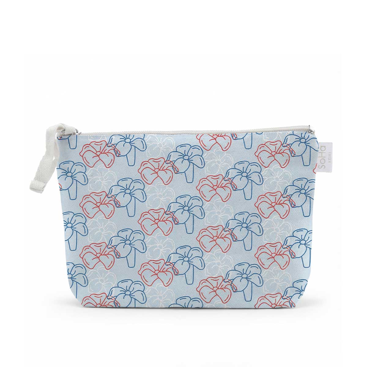 Puakenikeni Pals Light Blue Cosmetic Bag, Large