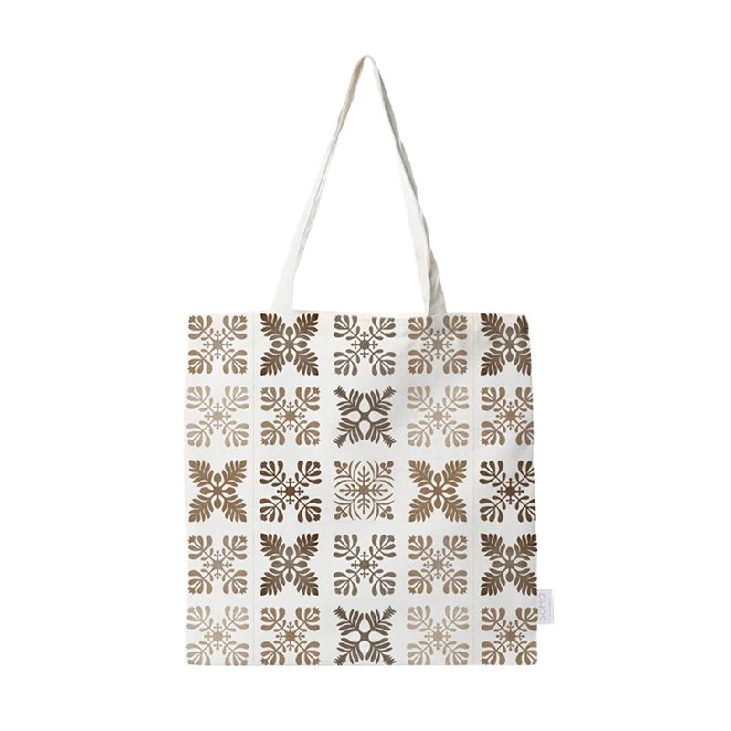Quilt Mosaic Brown Tote Bag