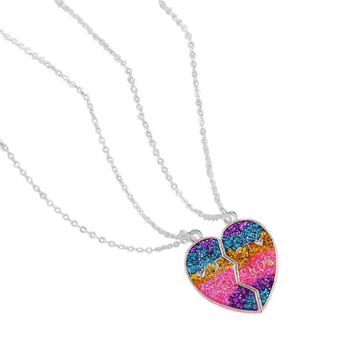 Rainbow Heart Pendant Necklace