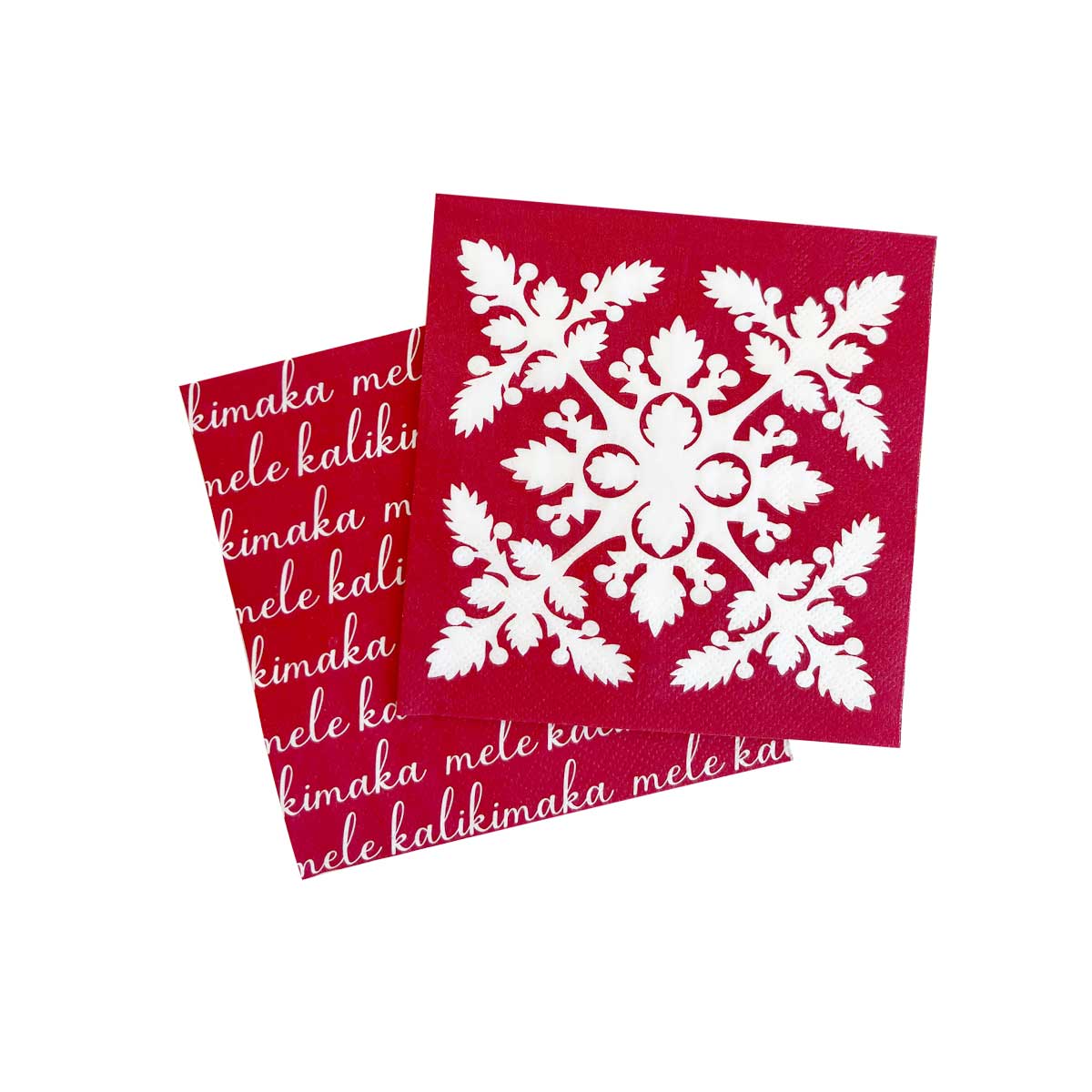Red Quilt Cocktail Napkin